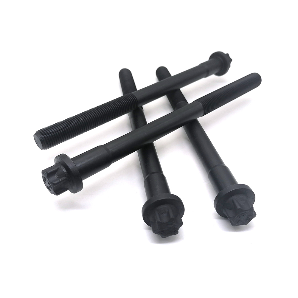 工廠生產(chǎn)六角法蘭螺栓10.9級高強度螺栓發(fā)黑外梅花螺栓定制非標(biāo)螺栓