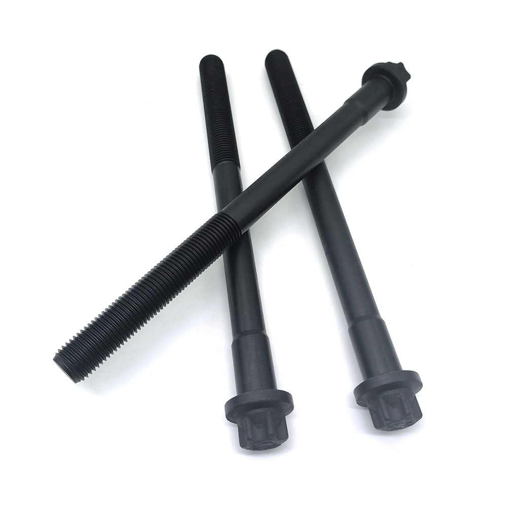 工廠生產(chǎn)六角法蘭螺栓10.9級高強度螺栓發(fā)黑外梅花螺栓定制非標(biāo)螺栓