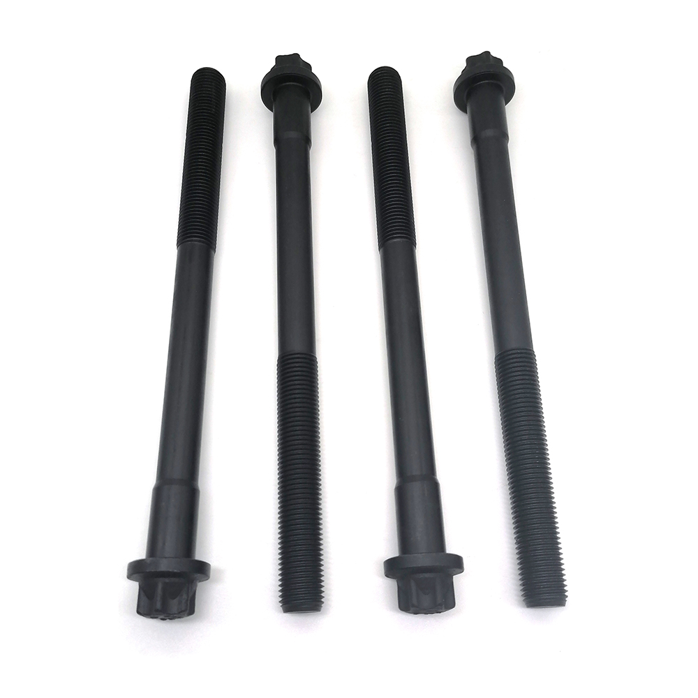 工廠生產(chǎn)六角法蘭螺栓10.9級高強度螺栓發(fā)黑外梅花螺栓定制非標(biāo)螺栓