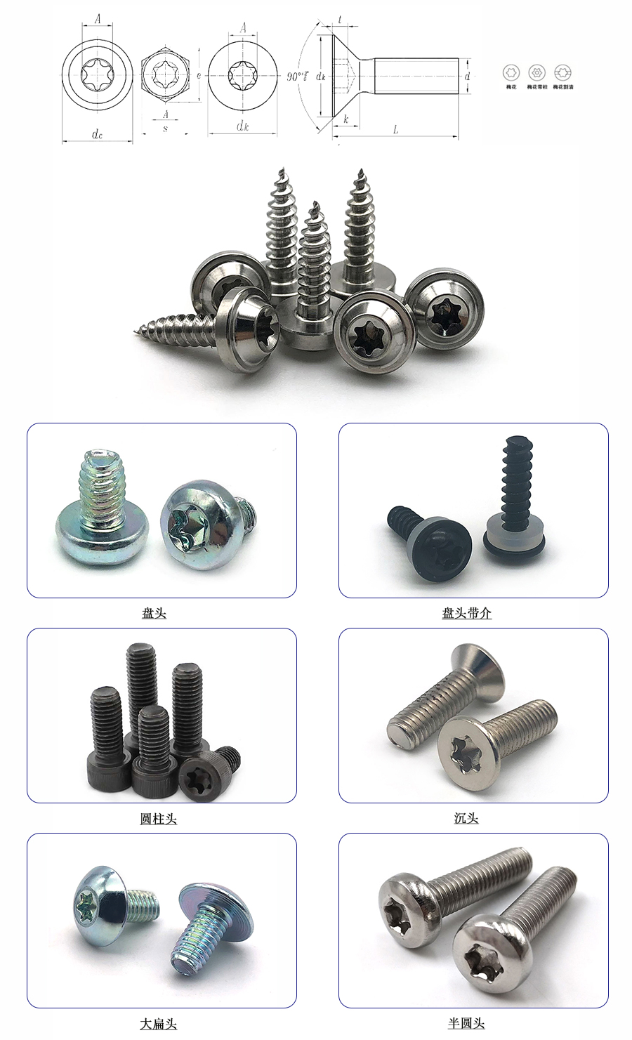 鈦梅花自攻螺絲 鈦梅花自攻螺絲